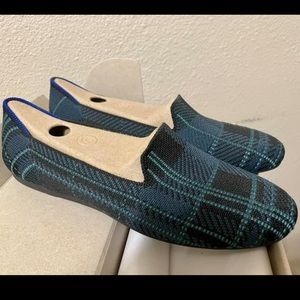 SOLD.  Authentic Rothy’s- Navy Plaid Loafers
